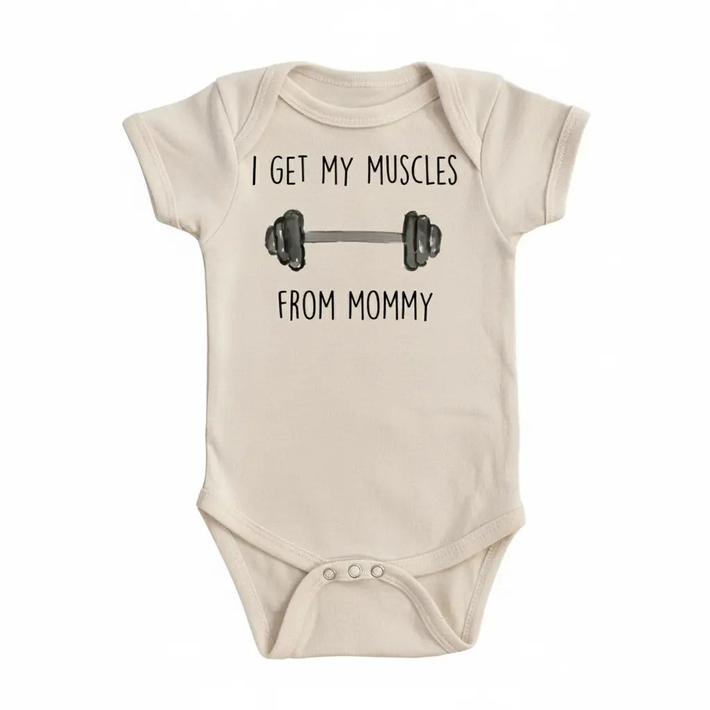 Gym Muscles Mommy - Baby Boy Girl Clothes Infant Onesie® Funny Cute Newborn GS1  Funny Cute Onesie® | North Fork Forager LLC