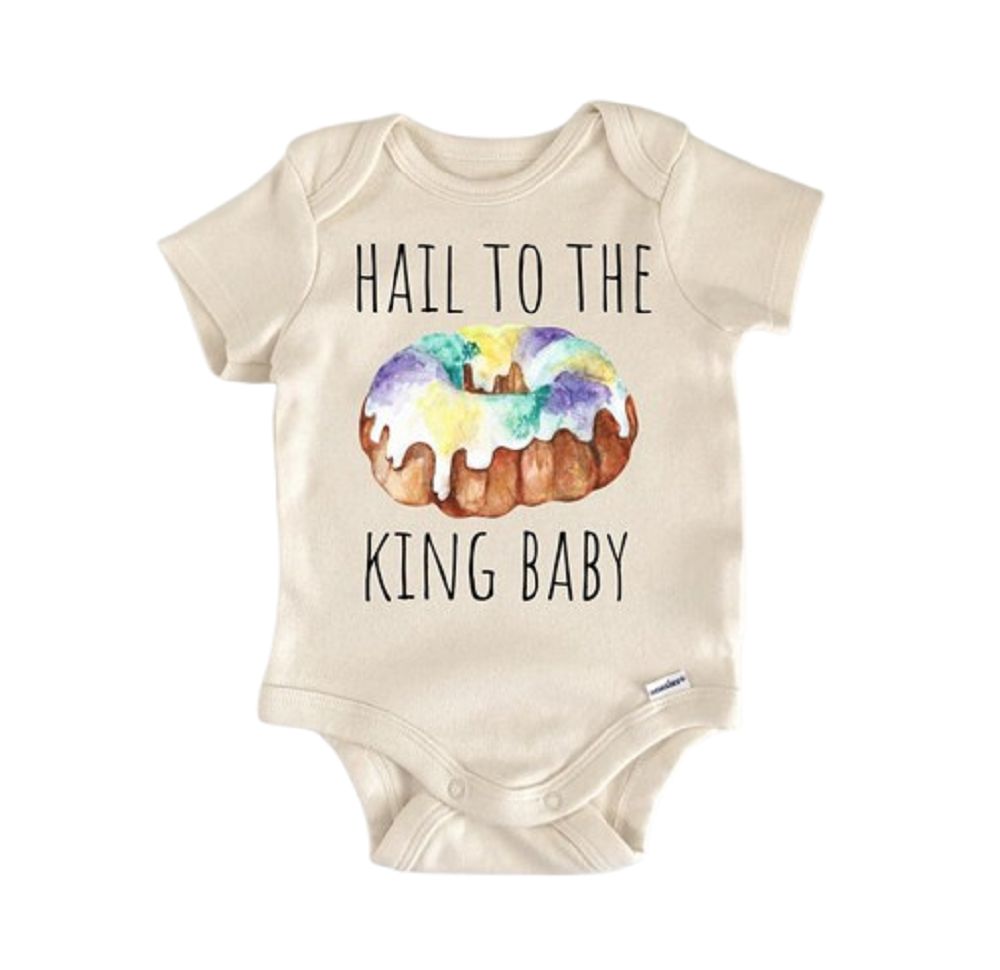 Mardi Gras New Orleans King Cake - Baby Boy Girl Clothes Infant Bodysuit Funny Cute