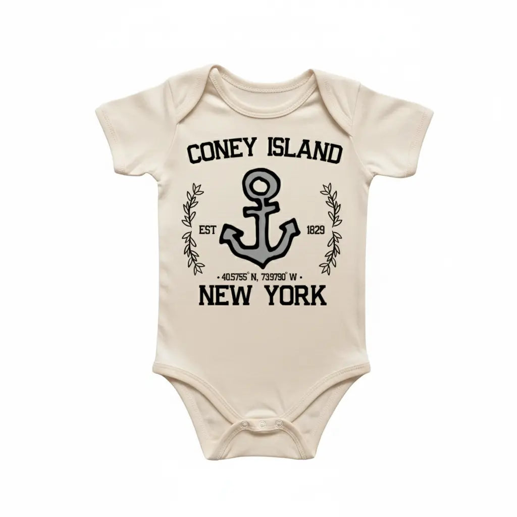 Coney Island New York - Baby Boy Girl Clothes Infant Bodysuit Funny Cute Newborn  Funny Cute Onesie® | North Fork Forager LLC