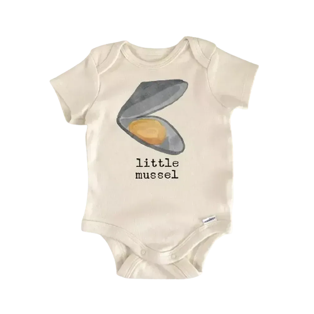 Mussel Seafood Oyster - Baby Boy Girl Clothes Infant Bodysuit Funny Cute Newborn  Funny Cute Onesie® | North Fork Forager LLC