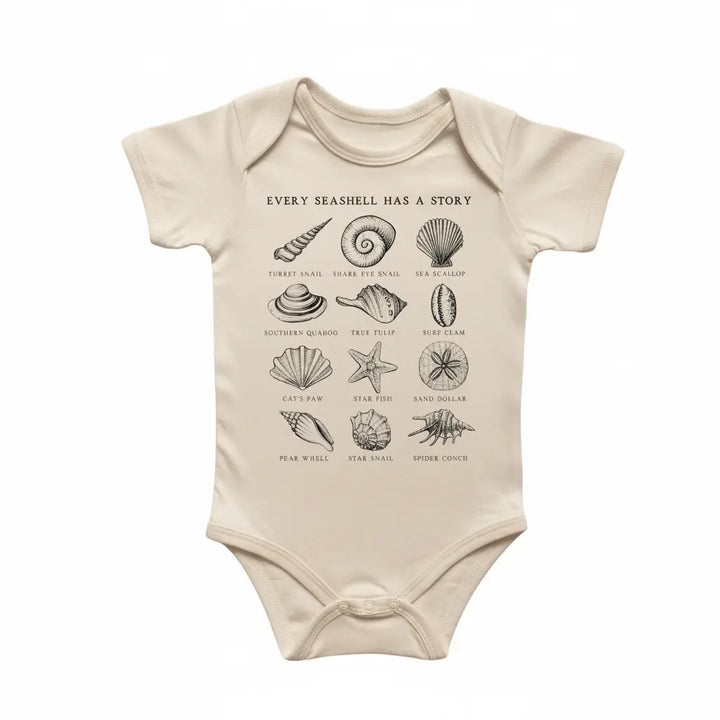 Beach Seashell  - Baby Boy Girl Clothes Infant Bodysuit Funny Cute Newborn  Funny Cute Onesie® | North Fork Forager LLC