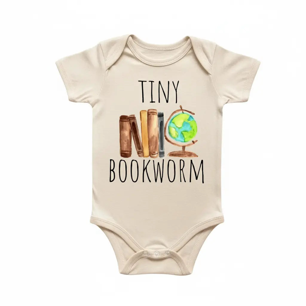 Book Worm Library - Baby Boy Girl Clothes Infant Onesie® Funny Cute Newborn GS1  Funny Cute Onesie® | North Fork Forager LLC