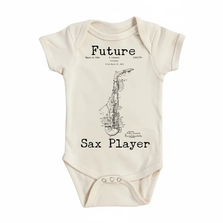 Saxophone Patent Musician - Baby Boy Girl Clothes Infant Bodysuit Funny Cute Newborn  Funny Cute Onesie® | North Fork Forager LLC