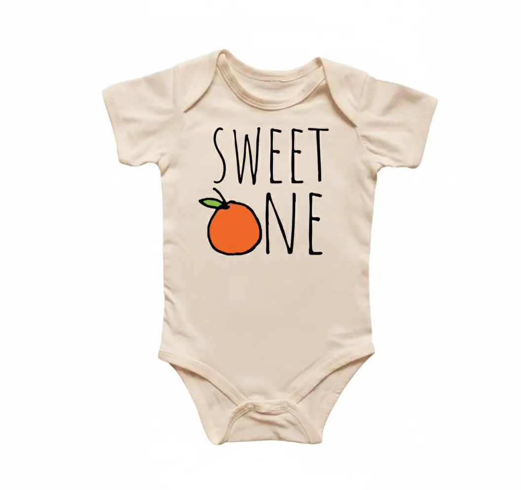 Sweet One Birthday Orange - Baby Boy Girl Clothes Infant Bodysuit Funny Cute Newborn  Funny Cute Onesie® | North Fork Forager LLC