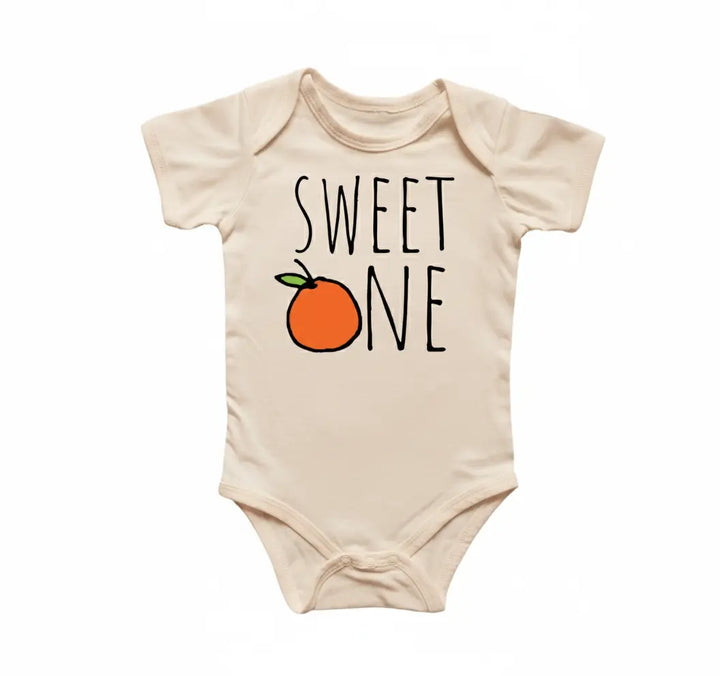 Sweet One Birthday Orange - Baby Boy Girl Clothes Infant Bodysuit Funny Cute Newborn  Funny Cute Onesie® | North Fork Forager LLC