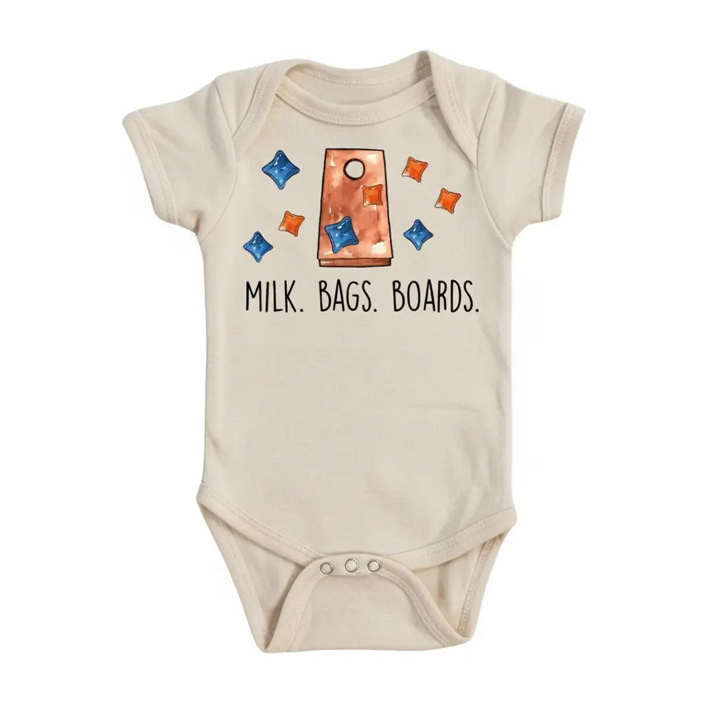 Cornhole Milk Bags - Baby Boy Girl Clothes Infant Onesie® Funny Cute Newborn GS1  Funny Cute Onesie® | North Fork Forager LLC