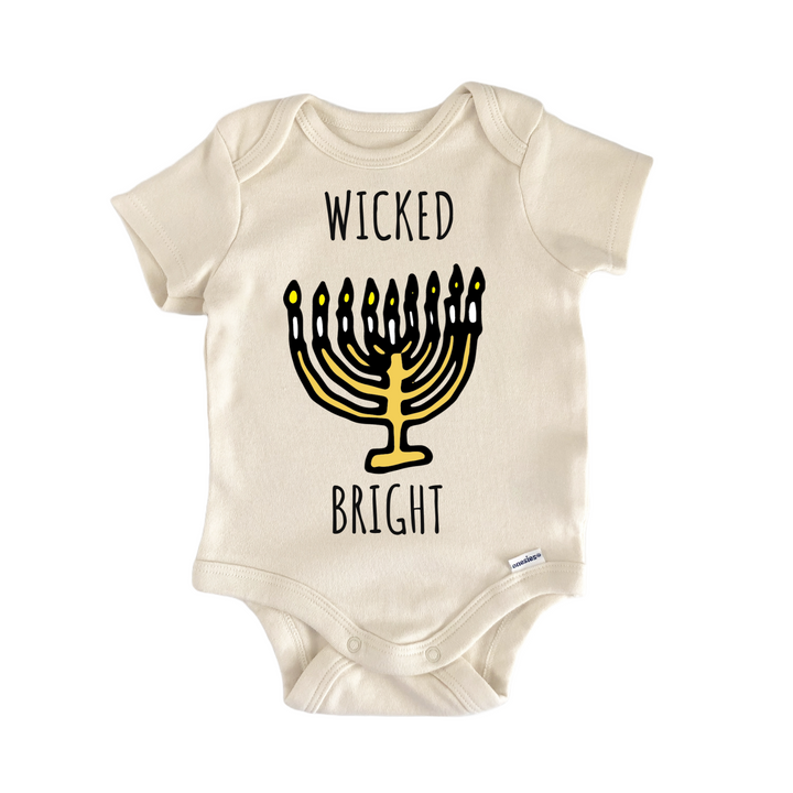 Wicked Bright Menora Jewish Hanukkah Baby Gift Baby Onesie®