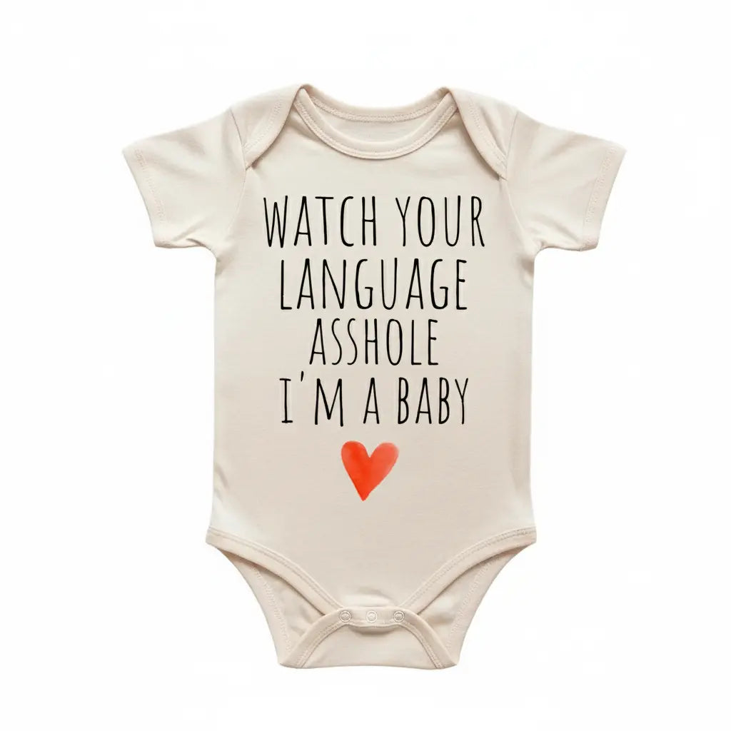 Watch Your Language - Baby Boy Girl Clothes Infant Bodysuit Funny Cute Newborn  Funny Cute Onesie® | North Fork Forager LLC