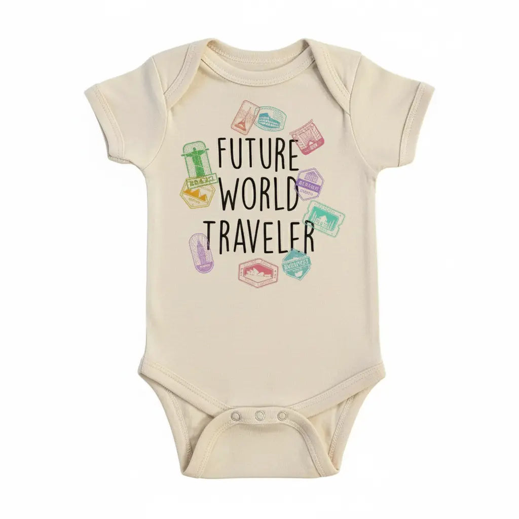 Traveler Stamps - Baby Boy Girl Clothes Infant Onesie® Funny Cute Newborn GS1  Funny Cute Onesie® | North Fork Forager LLC