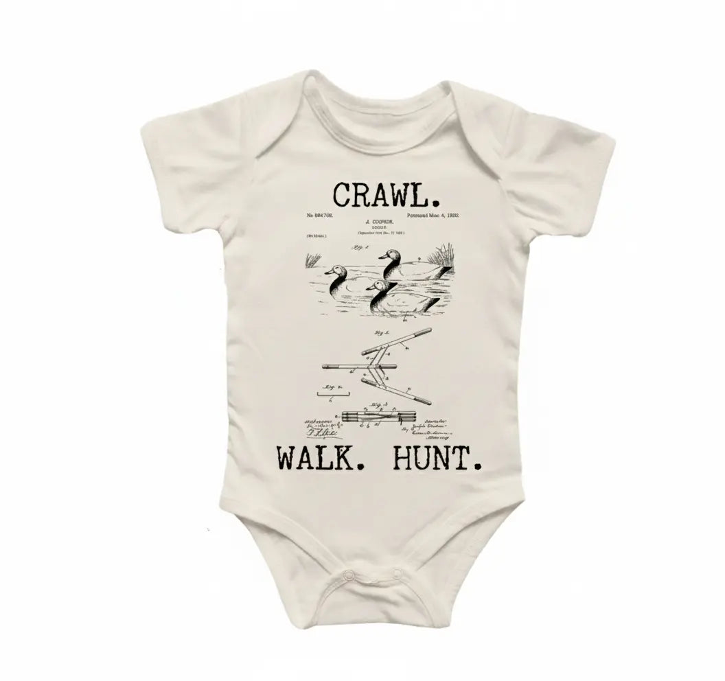 Duck Hunting  - Baby Boy Girl Clothes Infant Bodysuit Funny Cute Newborn 3  Funny Cute Onesie® | North Fork Forager LLC