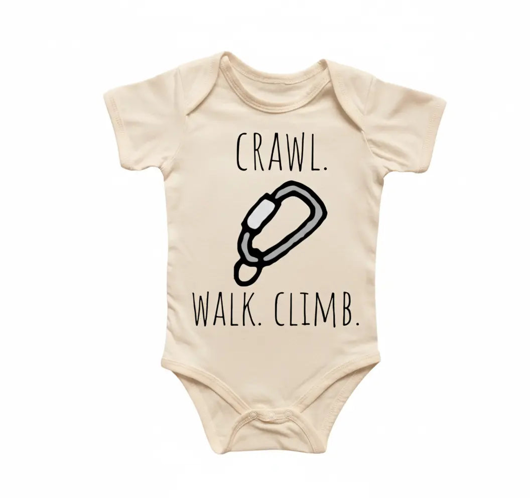 Rock Climbing Bouldering - Baby Boy Girl Clothes Infant Bodysuit Funny Cute Newborn 4  Funny Cute Onesie® | North Fork Forager LLC