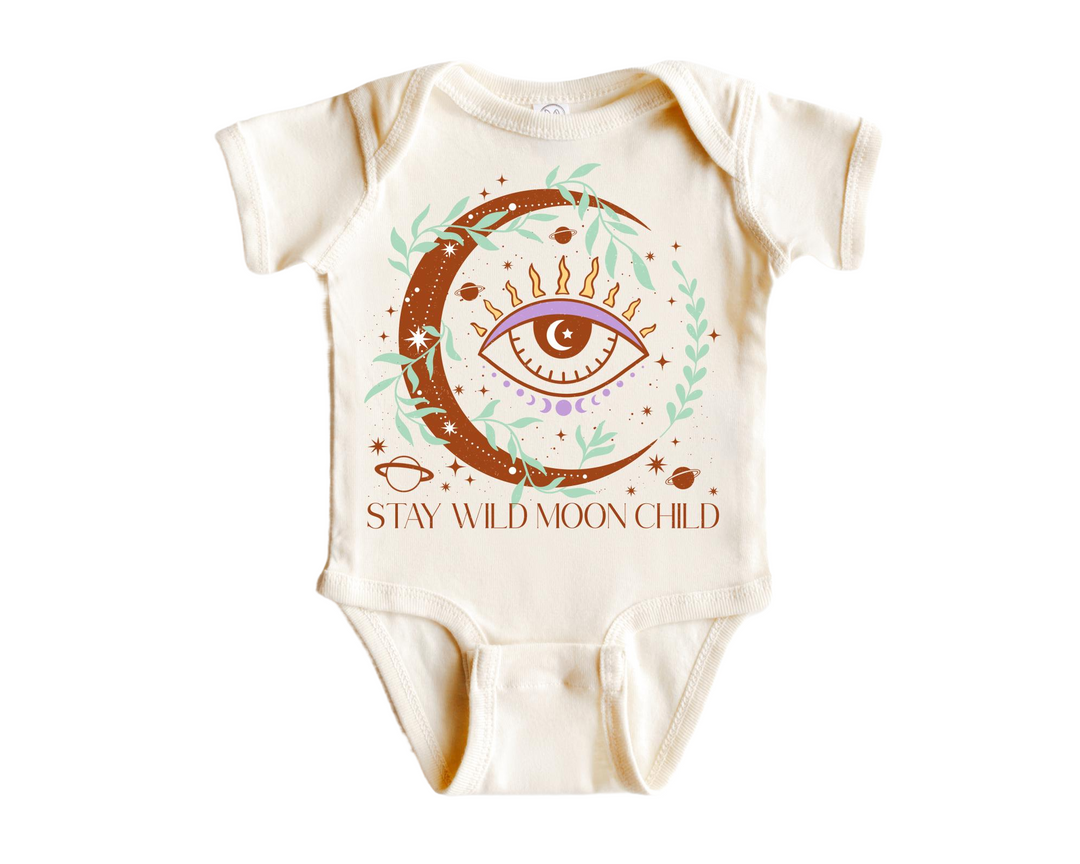 Stay Wild Moon Child Celestial - Baby Boy Girl Clothes Infant Bodysuit Funny Cute Newborn  Funny Cute Onesie® | North Fork Forager LLC