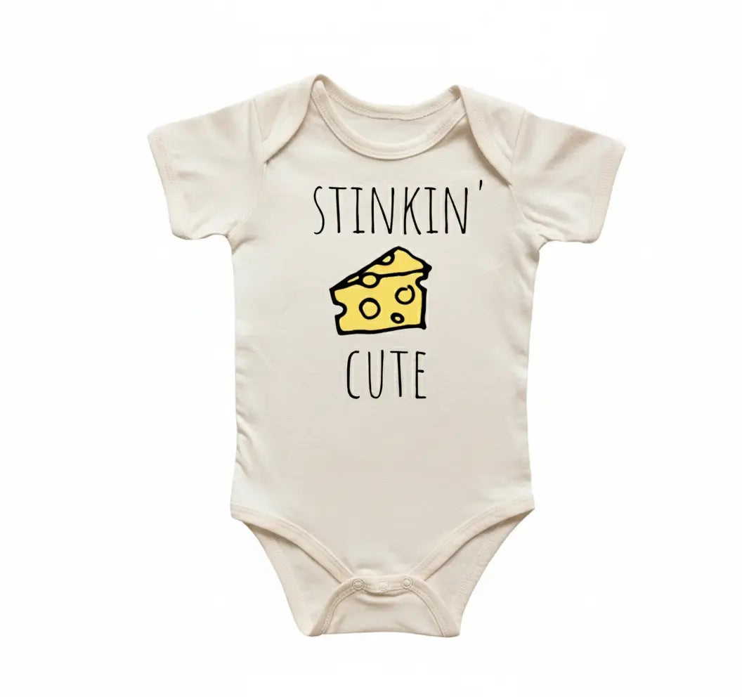 Stinkin Cute Cheese - Baby Boy Girl Clothes Infant Bodysuit Funny Cute Newborn  Funny Cute Onesie® | North Fork Forager LLC