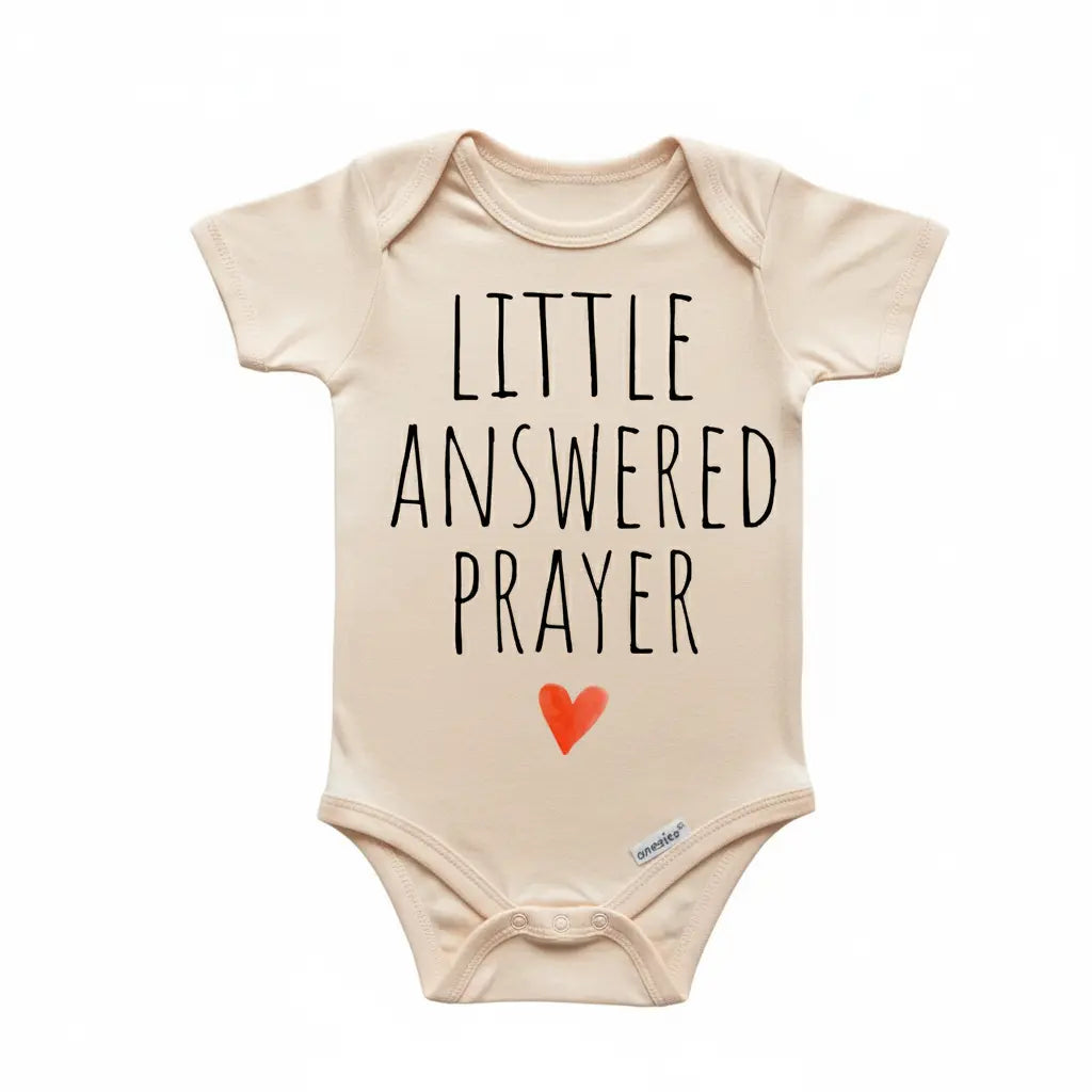 Answered Prayer Religious - Baby Boy Girl Clothes Infant Onesie® Funny Cute Newborn GS1  Funny Cute Onesie® | North Fork Forager LLC