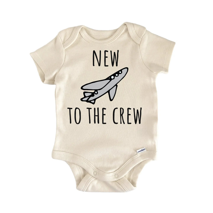 New To The Crew Airplane Pilot Baby Gift Baby Bodysuit