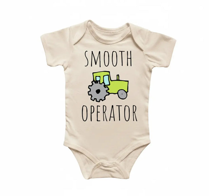 Farmer Farm Tractor Smooth - Baby Boy Girl Clothes Infant Bodysuit Funny Cute Newborn  9  Funny Cute Onesie® | North Fork Forager LLC