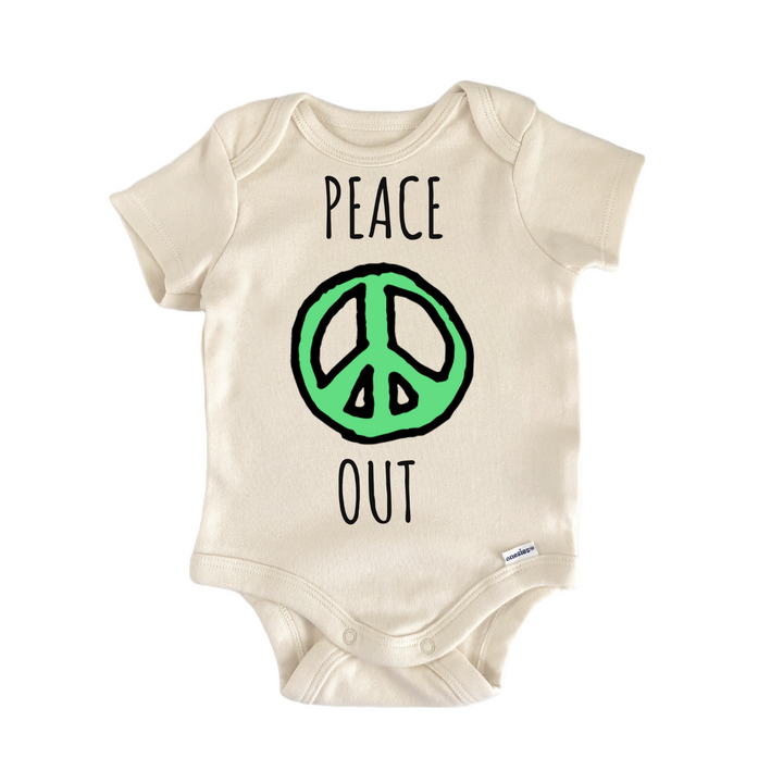 Peace Out Hippie Groovy Symbol Baby Gift Baby Onesie®