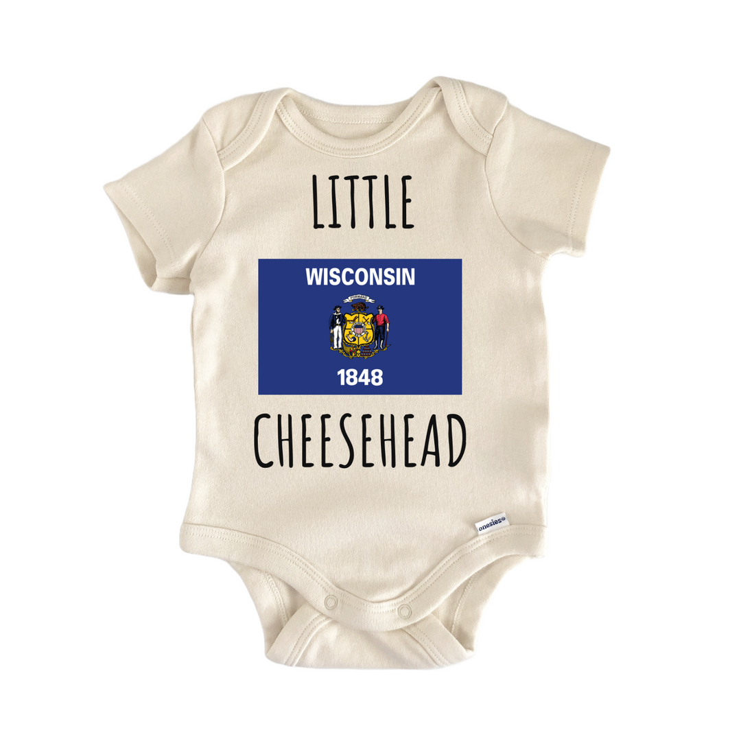 Wisconsin State Flag Cheesehead Baby Gift Baby Onesie®