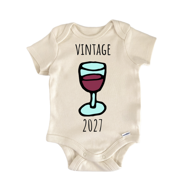 Vintage 2027 Grapes Wine Vineyard Baby Gift Baby Onesie®