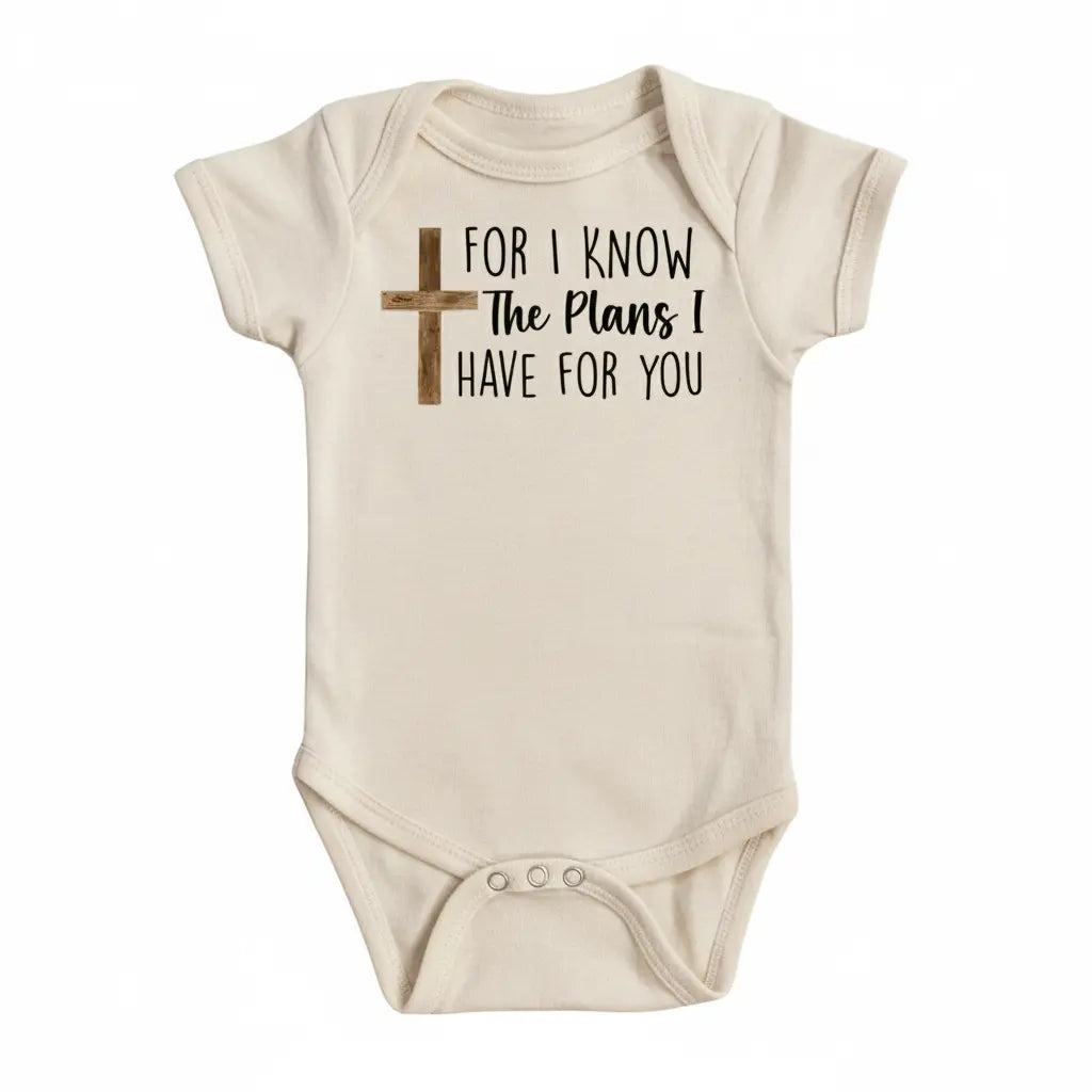 Religious Gods Plans - Baby Boy Girl Clothes Infant Onesie® Funny Cute Newborn GS1  Funny Cute Onesie® | North Fork Forager LLC