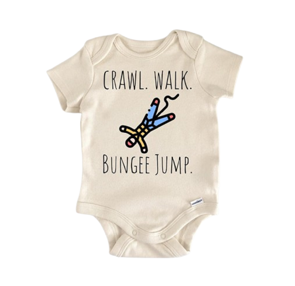 Bungee Jump Jumping - Baby Boy Girl Clothes Infant Bodysuit Funny Cute Newborn  Funny Cute Onesie® | North Fork Forager LLC