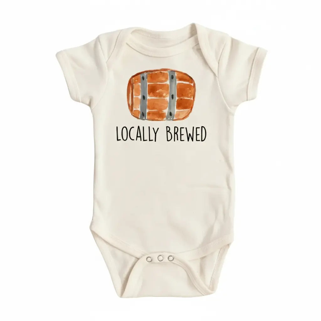 Locally Brewed Keg - Baby Boy Girl Clothes Infant Onesie® Funny Cute Newborn GS1  Funny Cute Onesie® | North Fork Forager LLC