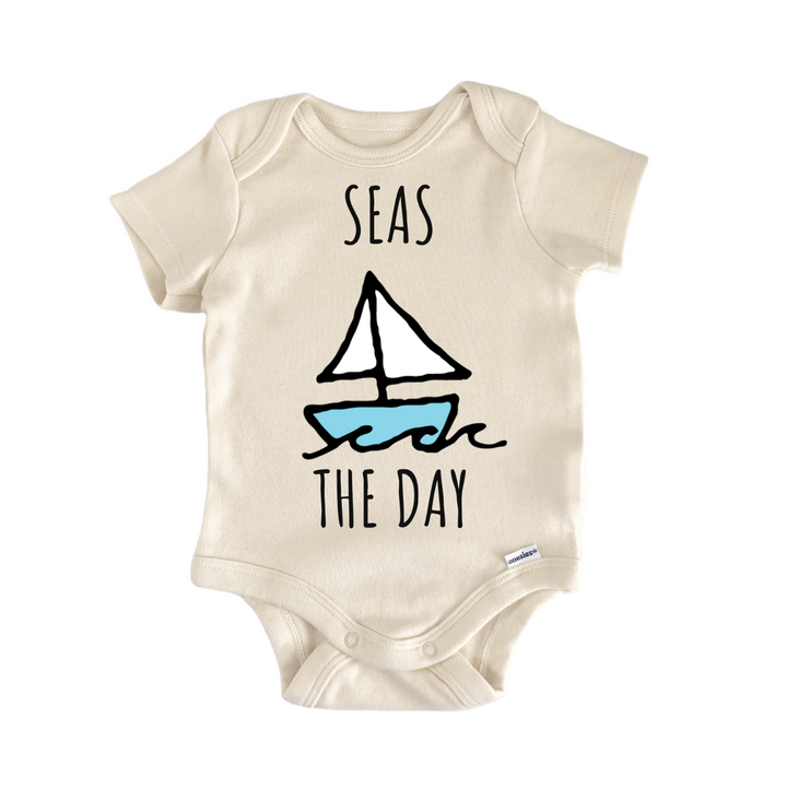 Seas The Day Sailor Sailboat Boat Infant Gift Baby Onesie®