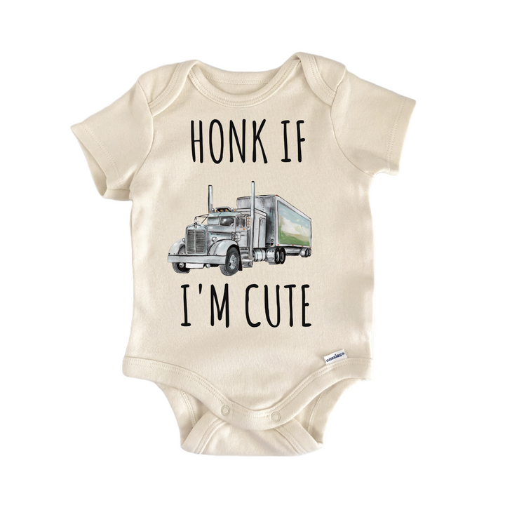 Semi Truck Box Honk Trucker Baby Gift Baby Onesie®