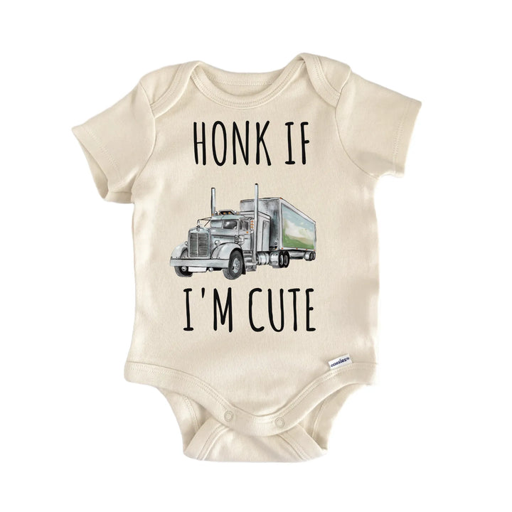 Semi Truck Box Honk Trucker Baby Gift Baby Bodysuit