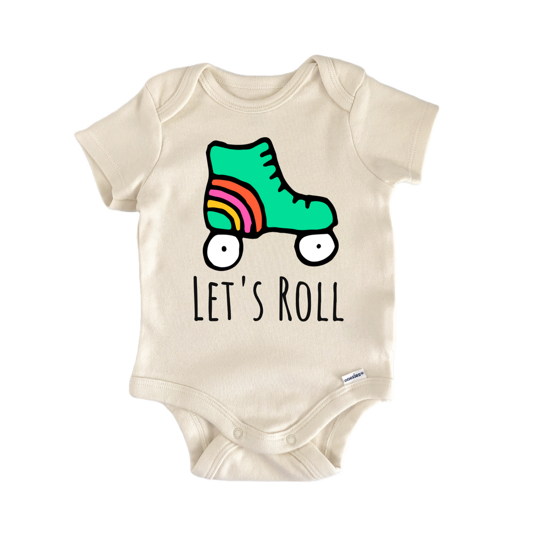 Lets Roll Roller Skates Baby Gift Baby Bodysuit