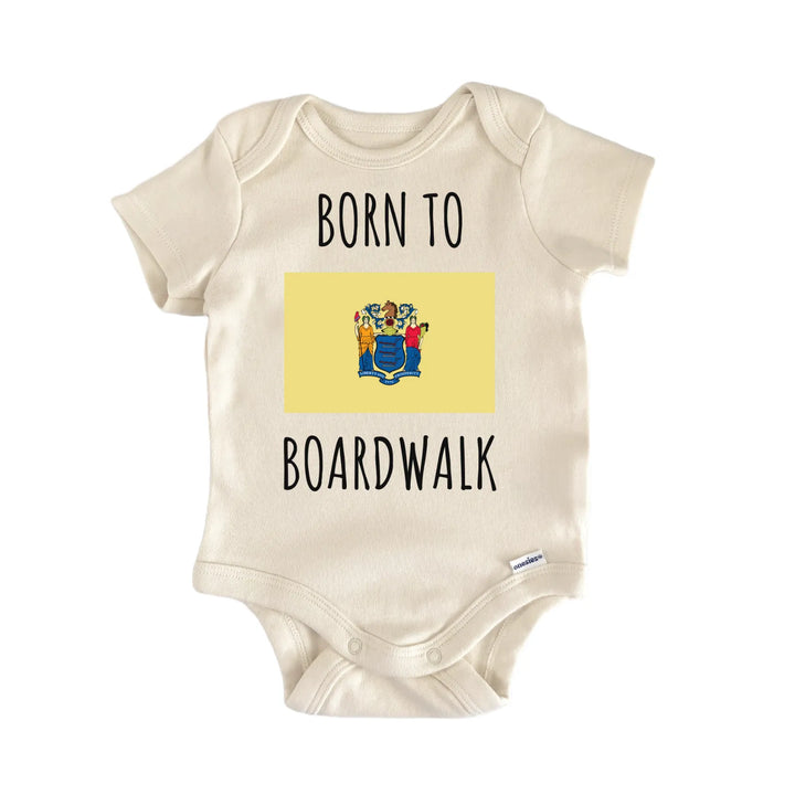 New Jersey Board Walk State Flag Baby Gift Baby Bodysuit
