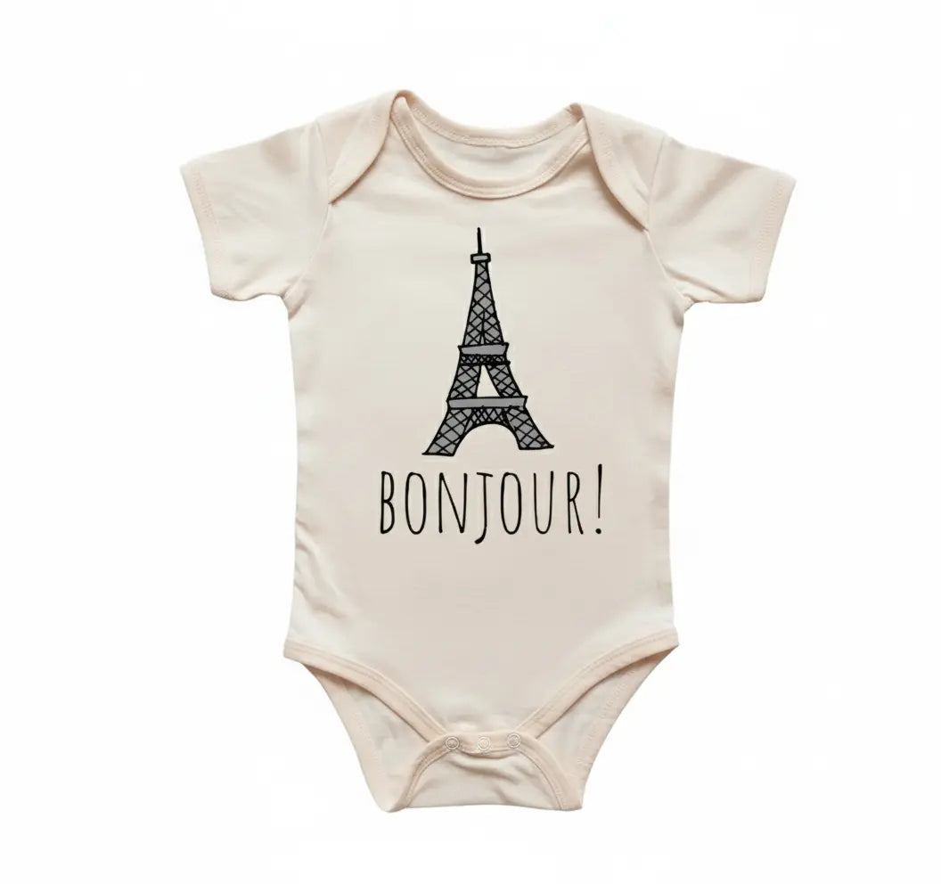 French Franc Eiffel Tower - Baby Boy Girl Clothes Infant Bodysuit Funny Cute Newborn  Funny Cute Onesie® | North Fork Forager LLC