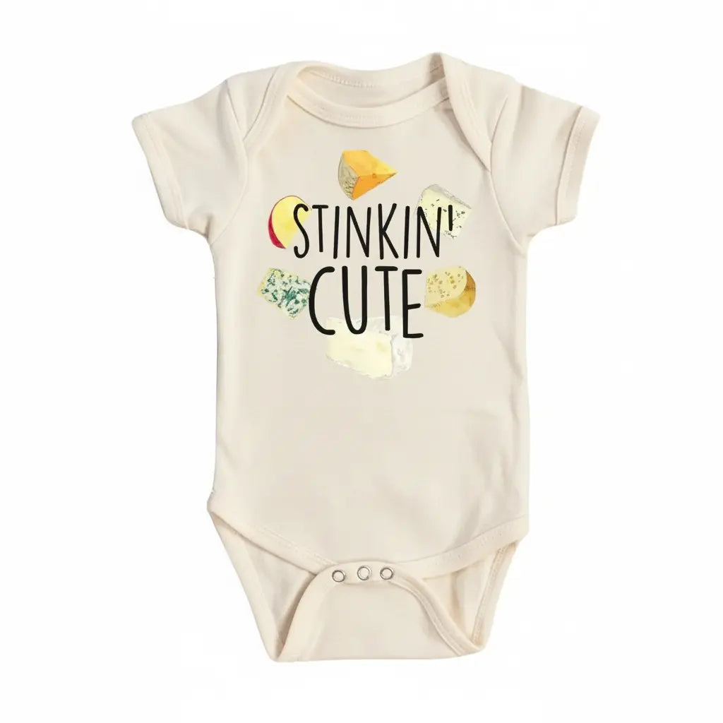 Cheese Stinkin' Cute - Baby Boy Girl Clothes Infant Onesie® Funny Cute Newborn GS1  Funny Cute Onesie® | North Fork Forager LLC