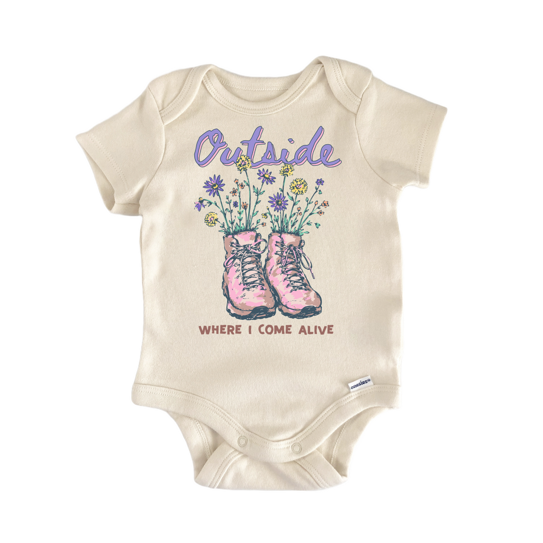 Hiking Floral Flowers Hiker Infant Gift Baby Bodysuit