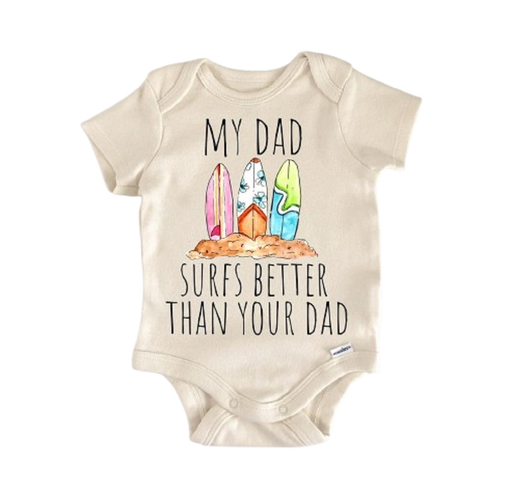 Surfing Surfer Surfboard - Baby Boy Girl Clothes Infant Bodysuit Funny Cute Newborn  Funny Cute Onesie® | North Fork Forager LLC