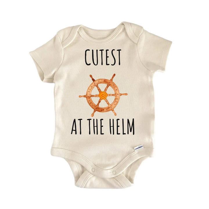 Captain Boat Helm Wheel Nautical Baby Gift Baby Bodysuit