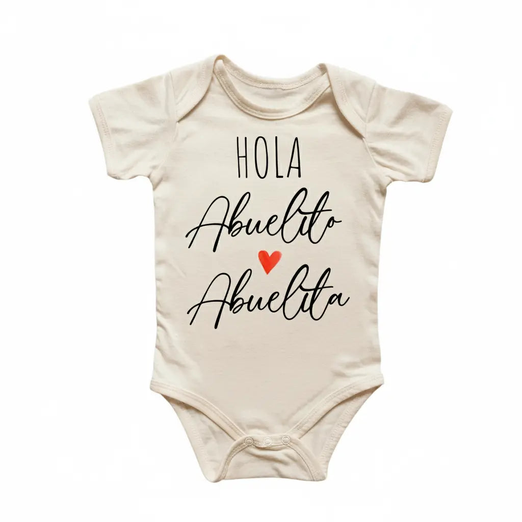 Hola Abuelitos  Spanish - Baby Boy Girl Clothes Infant Bodysuit Funny Cute Newborn  Funny Cute Onesie® | North Fork Forager LLC