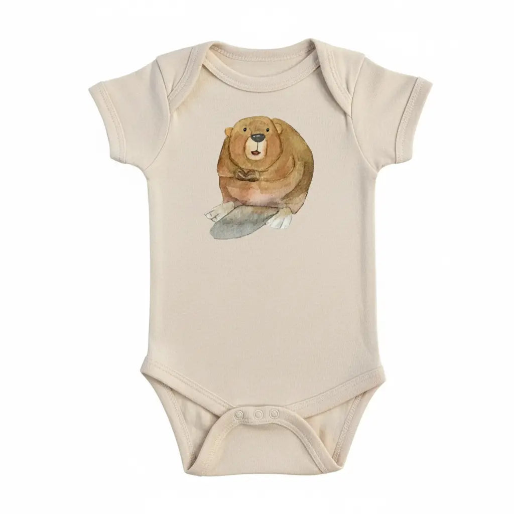 Beaver Solo - Baby Boy Girl Clothes Infant Bodysuit Funny Cute Newborn  Funny Cute Onesie® | North Fork Forager LLC