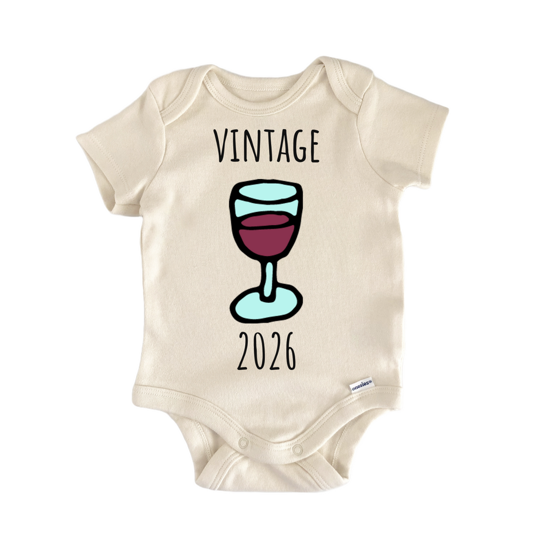 Wine Glass Vintage Winery Infant Gift Baby Bodysuit