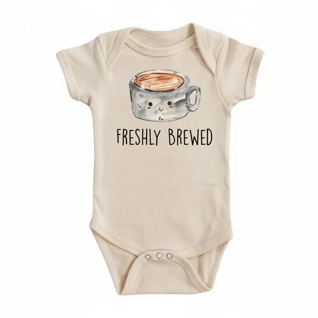 Coffee Brewed - Baby Boy Girl Clothes Infant Bodysuit Funny Cute Newborn  Funny Cute Onesie® | North Fork Forager LLC