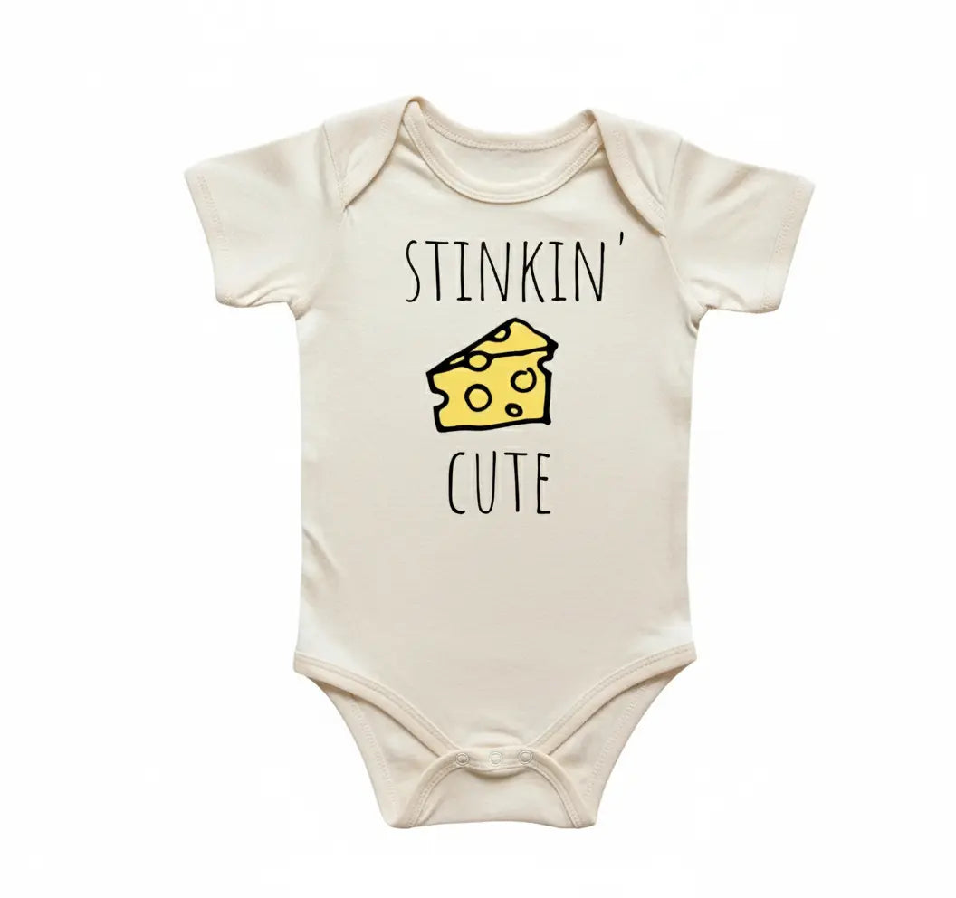 Stinkin Cute Cheese - Baby Boy Girl Clothes Infant Onesie® Funny Cute NewbornGS1  Funny Cute Onesie® | North Fork Forager LLC