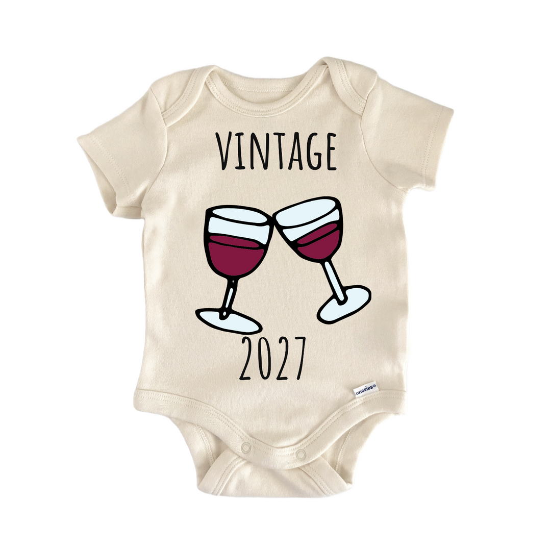 Vintage 2027 Wine Grapes Vineyard Infant Gift Baby Bodysuit