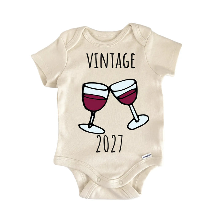 Vintage 2027 Wine Grapes Vineyard Infant Gift Baby Bodysuit