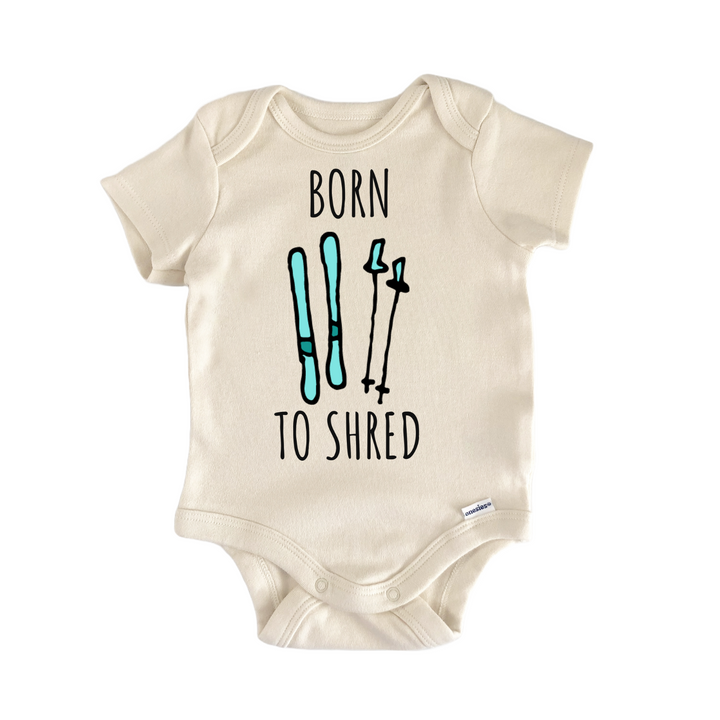 Born To Shred Skiing Ski Infant Gift Baby Onesie®