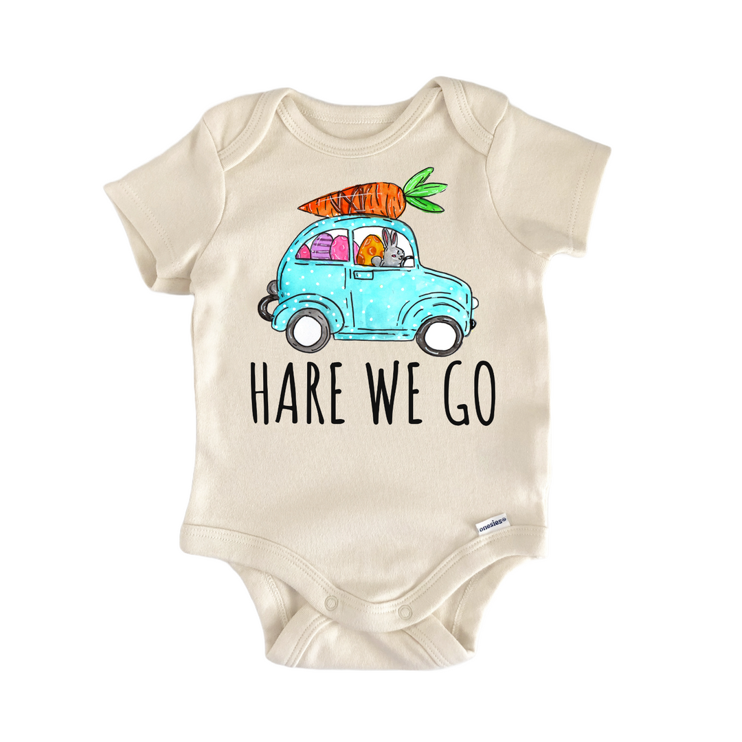 Rabbit Hare Easter Bunny Car Baby Gift Baby Bodysuit