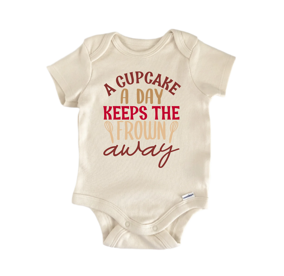 A Cupcake A Day Keeps The Frown -  Baby Boy Girl Clothes  Bodysuit Funny Cute Newborn