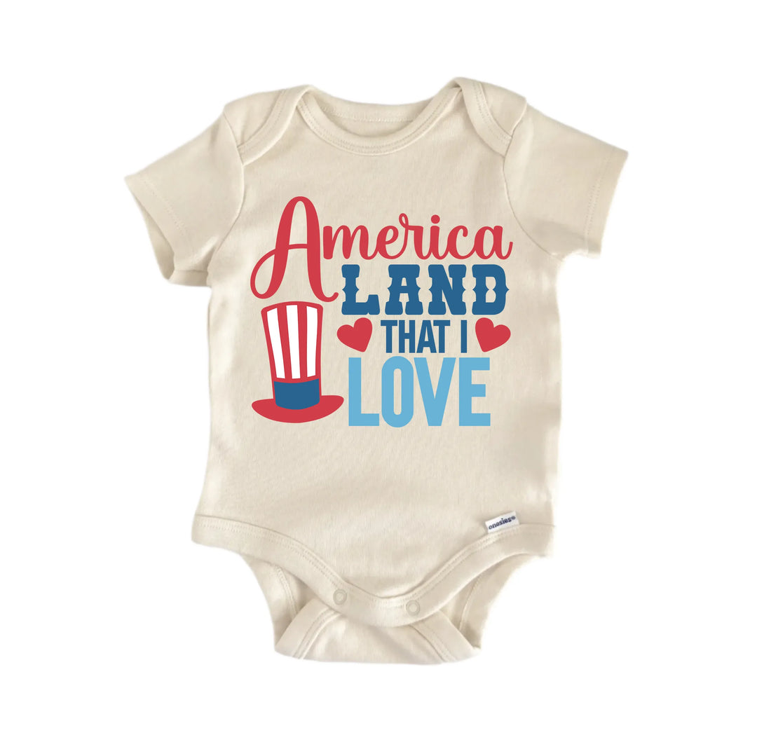 America Land Love July 4th Patriotic - Baby Boy Girl Clothes Infant Bodysuit Funny Cute  Funny Cute Onesie® | North Fork Forager LLC