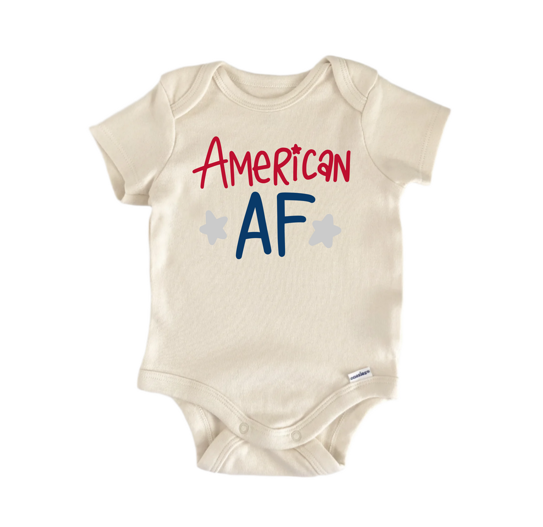American-AF -  Baby Boy Girl Clothes  Bodysuit Funny Cute  Funny Cute Onesie® | North Fork Forager LLC