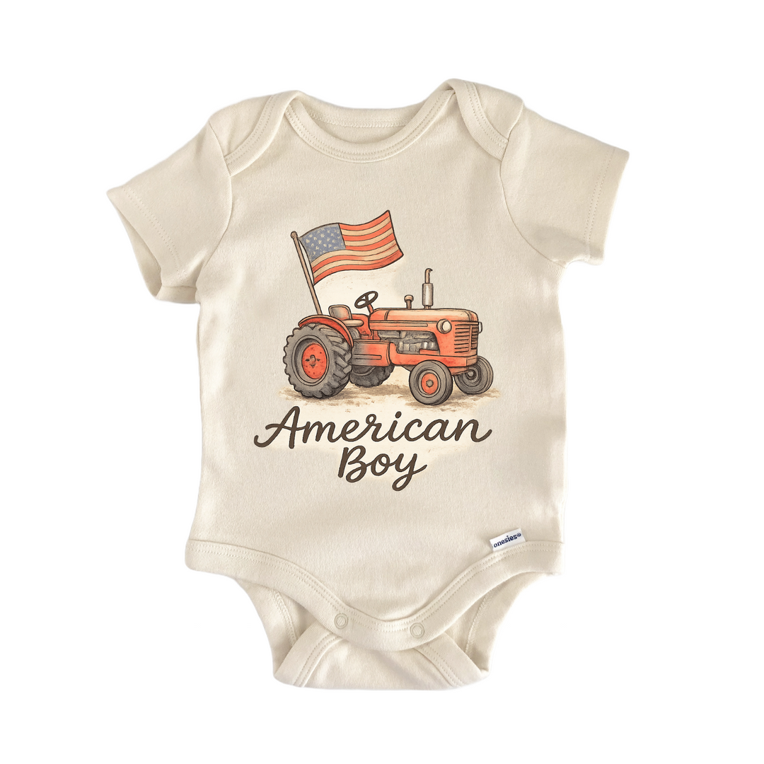 American Boy Farmer Infant Gift Baby Bodysuit