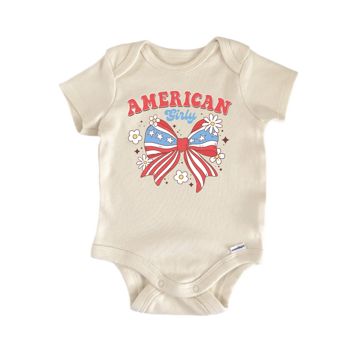 American Girly July 4th - Baby Boy Girl Clothes Infant Bodysuit Funny Cute Newborn